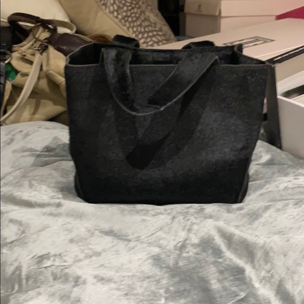 DJNY black calf hair bag